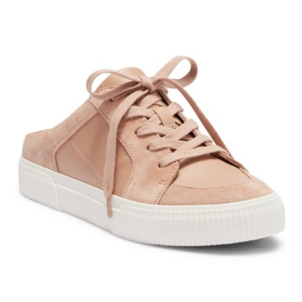 Vince Kess Backless Leather And Suede Sneakers